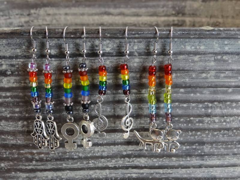 Regenbogen Charm Ohrringe von PuffyTailCat