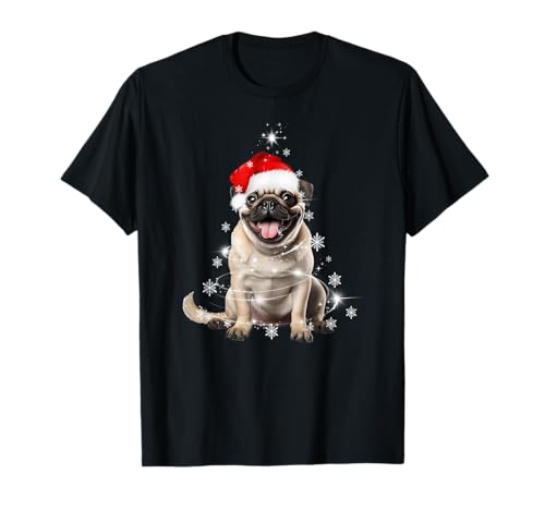 Pug Christmas Sweater for men Women Unisex Erwachsene Hund T-Shirt Schwarz Klein von Pug Christmas Sweater for men Women