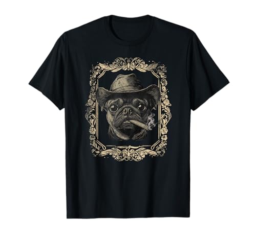 Mops Papa Vatertag für Liebhaber Lustige Männer T-Shirt von Pug Dog Vintage Funny Dog Father day