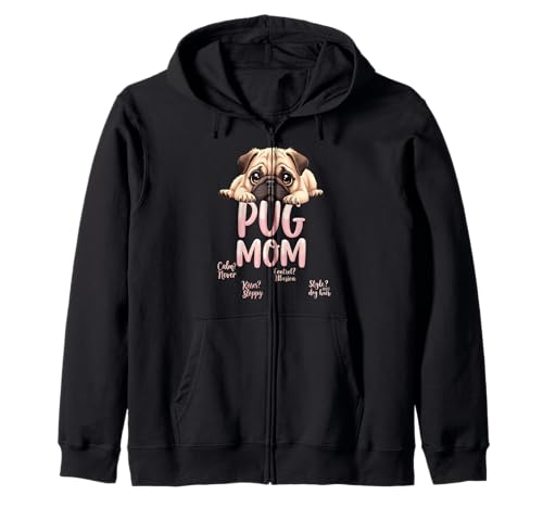 Lustiger Mops Mama Hund Mops Mama Humor Zitat Kapuzenjacke von Pug Fun Designs