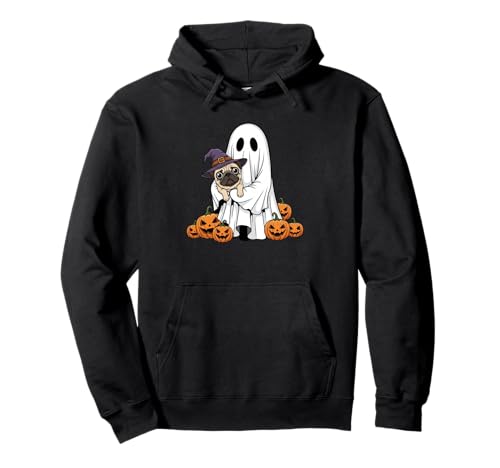 Lustiger Geist Mops Kürbis Halloween Kinder Herren Damen Pullover Hoodie von Pug Lovers Cute Halloween Outfits for Boy Girl