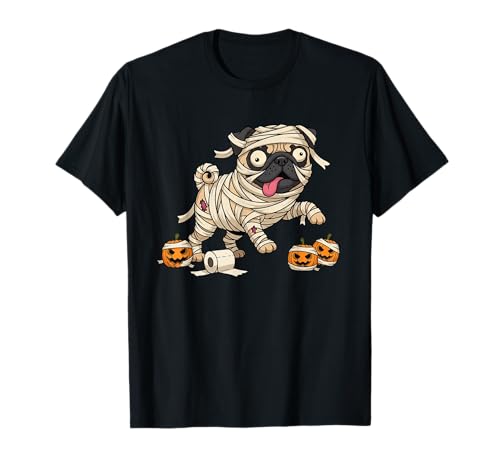 Lustiger Mops, Mama, Kürbis, Halloween, Kinder, Herren und Damen T-Shirt von Pug Lovers Cute Halloween Outfits for Boy Girl