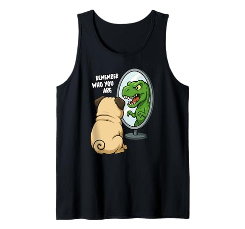 Lustiger Mops Dinosaurier Trex Remember Who You Are Jungen Mädchen Kinder Tank Top von PugAxis1