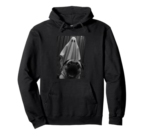 Lustiger Mops Hund Geist Selfie Halloween Mama Papa Kinder Pullover Hoodie von PugAxis1