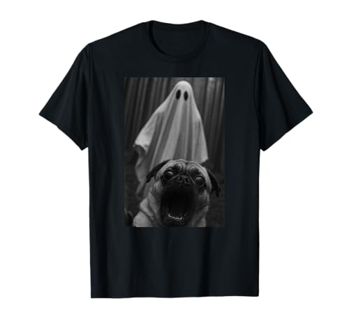 Lustiger Mops Hund Geist Selfie Halloween Mama Papa Kinder T-Shirt von PugAxis1