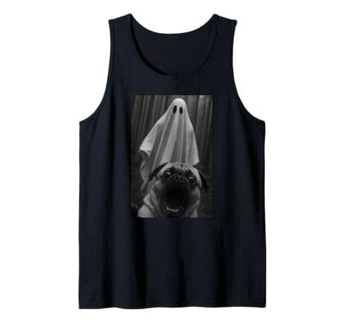 Lustiger Mops Hund Geist Selfie Halloween Mama Papa Kinder Tank Top von PugAxis1