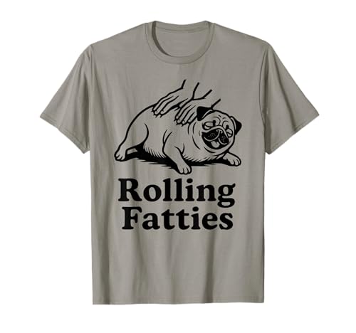 Lustiger Mops Hund Rolling Fatties Mama Papa Kinder T-Shirt von PugAxis1