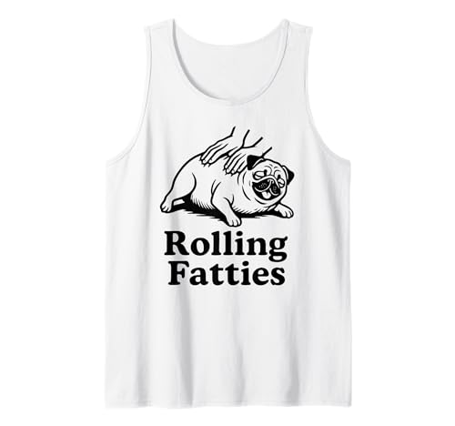 Lustiger Mops Hund Rolling Fatties Mama Papa Kinder Tank Top von PugAxis1