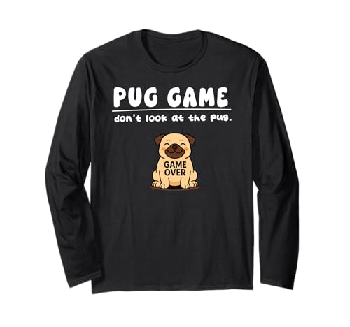 Lustiges Mops-Spiel Don't Look Game Over für Jungen Mädchen Kinder Langarmshirt von PugAxis1