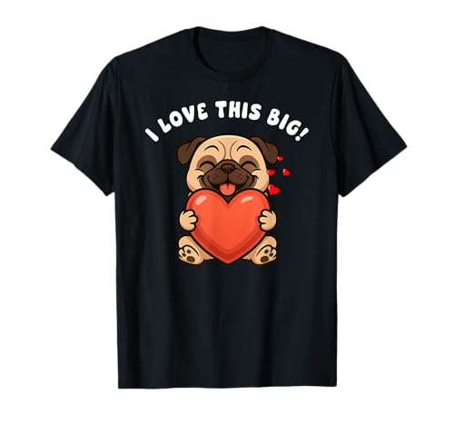 Mops I Love This Big Heart Valentinstag Jungen Mädchen Kinder T-Shirt Mops I Love This Big Heart Valentinstag Jungen Mädchen Kinder T-Shirt von PugAxis1
