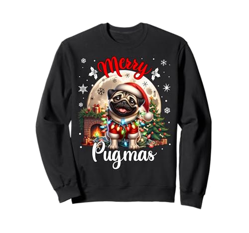 Puggy Christmas Mops Design Pug Herren Damen Mops Merry Pugmas Santa Claus Pug Unisex Erwachsene Sweatshirt Schwarz S Klein EU Crew Neck Langarm Unisex Hundeliebhaber Pug-Fans Puggy Christmas Mops Design Pug Herren Damen Mops Merry Pugmas Santa Claus Pug Unisex Erwachsene Sweatshirt Schwarz S Klein EU Crew Neck Langarm Unisex Hundeliebhaber Pug-Fans von Puggy Christmas Mops Design Pug Herren Damen