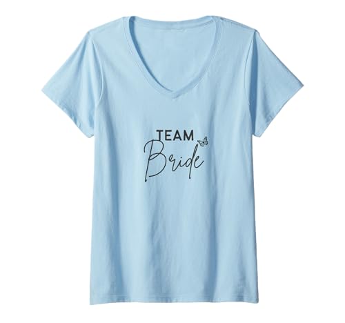 Damen Team Braut – lustiges Matching für Freunde und Bräute T-Shirt mit V-Ausschnitt von Pugliesi Design