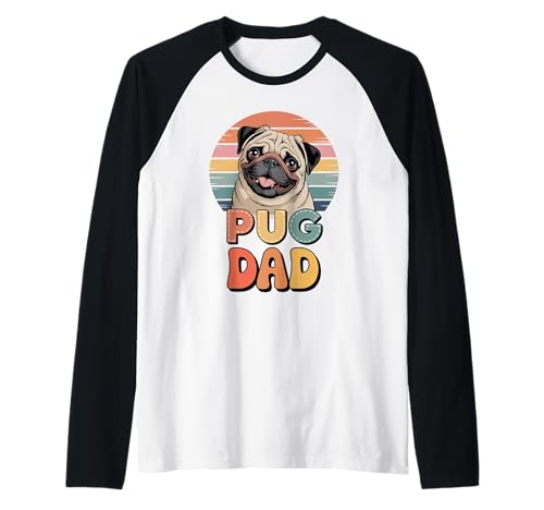 Herren Retro Pug Dad Chinese Pugs Raglan Herren Retro Pug Dad Chinese Pugs Raglan von Pugs Pug Lover Gifts
