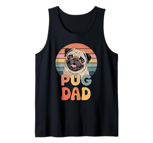 Herren Retro Pug Dad Chinese Pugs Tank Top Herren Retro Pug Dad Chinese Pugs Tank Top von Pugs Pug Lover Gifts