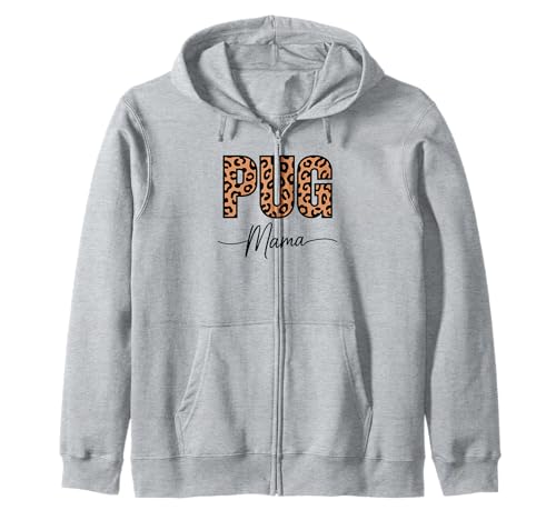 Leopardenmuster Pug Mama Pugs Kapuzenjacke Leopardenmuster Pug Mama Pugs Kapuzenjacke von Pugs Pug Lover Gifts