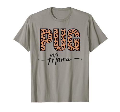 Leopardenmuster Pug Mama Pugs T-Shirt Leopardenmuster Pug Mama Pugs T-Shirt von Pugs Pug Lover Gifts