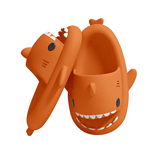 Puimentiua Damen Hai Hausschuhe Schlappen,Shark Slippers Slides,Herren Sharky Schuhe Latschen,Lustig Haifisch Badelatschen | 11- Orange,38-39 EU von Puimentiua