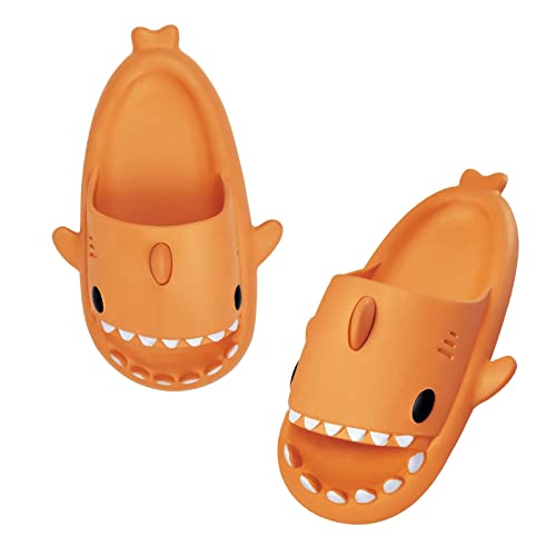 Puimentiua Damen Hai Hausschuhe,Shark Slides Slippers,Sharkis Schuhe,Haifisch Schlappen, Fisch Badelatschen(15- Orange,36-37 EU) von Puimentiua