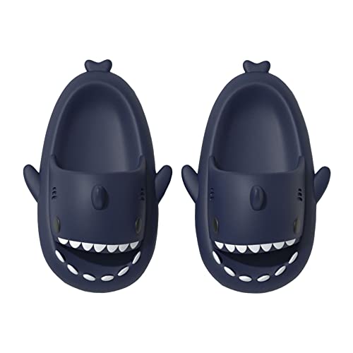 Puimentiua Damen Hai Hausschuhe,Shark Slides Slippers,Sharkis Schuhe,Haifisch Schlappen, Fisch Badelatschen(11- Navy Blau,36-37 EU) von Puimentiua