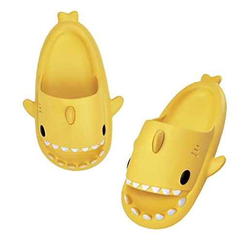 Puimentiua Damen Hai Hausschuhe,Shark Slides Slippers,Sharkis Schuhe,Haifisch Schlappen, Fisch Badelatschen(09- Gelb,42-43 EU) von Puimentiua