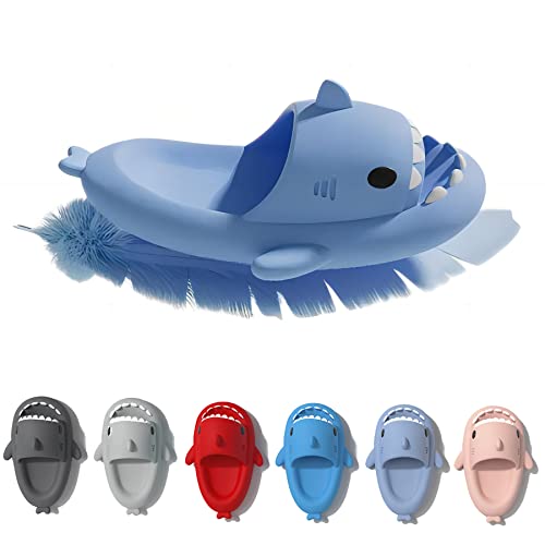 Puimentiua Damen Hai Hausschuhe Schlappen,Shark Slippers Slides,Herren Sharky Schuhe Latschen,Lustig Haifisch Badelatschen | 03- Blau,40-41 EU von Puimentiua