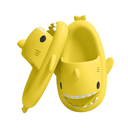 Puimentiua Damen Hai Hausschuhe Schlappen,Shark Slippers Slides,Herren Sharky Schuhe Latschen,Lustig Haifisch Badelatschen | 09- Gelb,44-45 EU von Puimentiua