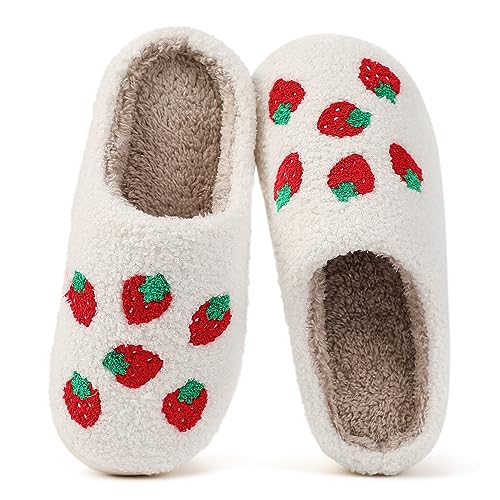 Puimentiua Weihnachts Hausschuhe Damen Plüsch, Winter Flauschige Warme Herren Pantoletten Slippers, Lustige Weihnachten Geschenke von Puimentiua