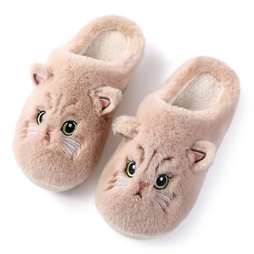 Puimentiua Winter Katze Hausschuhe,Damen Plüsch Hausschuhe,Kuschel Lustig Tiere Schuhe,Cat Slippers (Braun,41-42 EU) Puimentiua Winter Katze Hausschuhe,Damen Plüsch Hausschuhe,Kuschel Lustig Tiere Schuhe,Cat Slippers (Braun,41-42 EU) von Puimentiua