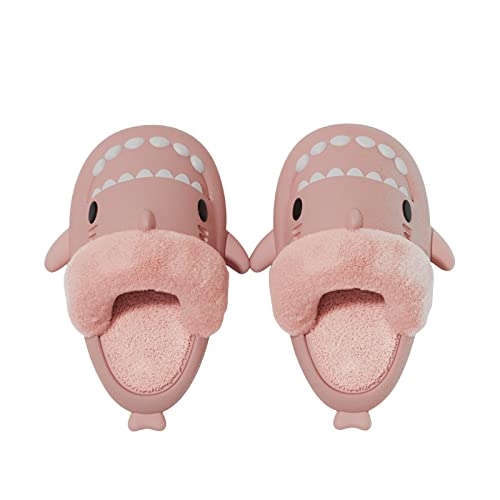 Puimentiua Shark Slides Hai Hausschuhe Damen Plüsch, Wasserdicht Warme Hausschuhe Damen Herren, Flauschige Hausschuhe für Herbst Winter Indoor Outdoor von Puimentiua