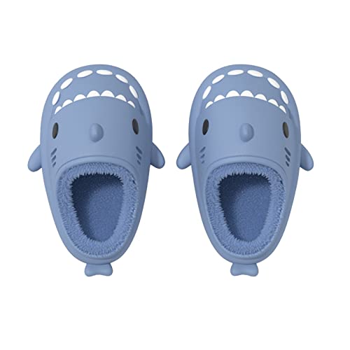 Puimentiua Shark Slides Hai Hausschuhe Damen Plüsch, Wasserdicht Warme Hausschuhe Damen Herren, Flauschige Hausschuhe für Herbst Winter Indoor Outdoor von Puimentiua