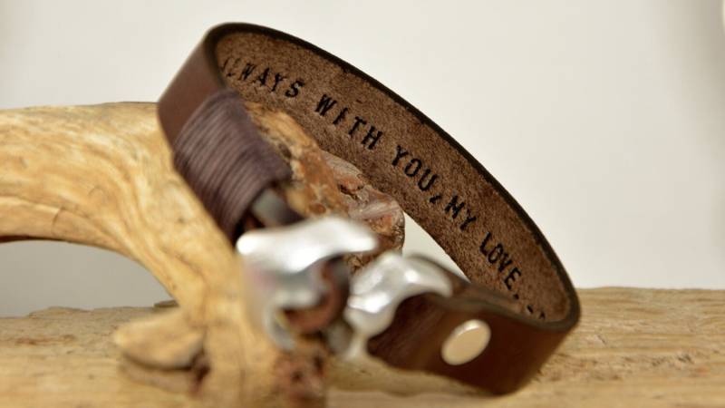 Personalisierte Anker Lederarmband, Versteckte Botschaft, Geschenk Für Männer Oder Frauen von PukkaMen