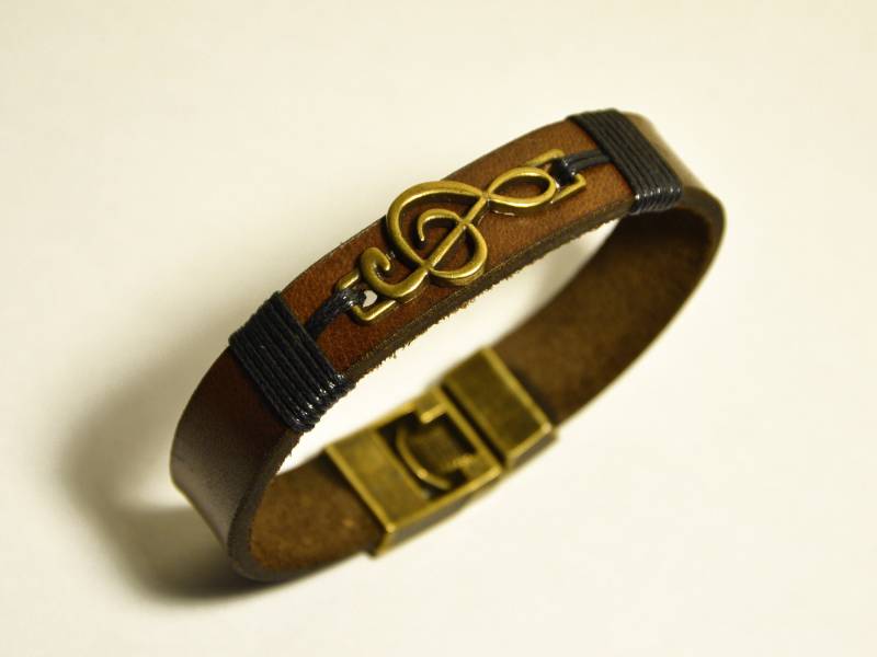 Personalisiertes Armband Musiker Orchester Dirigent Musik Komponist Sänger Künstler Artist Leder Ein Schönes Geschenk von PukkaMen