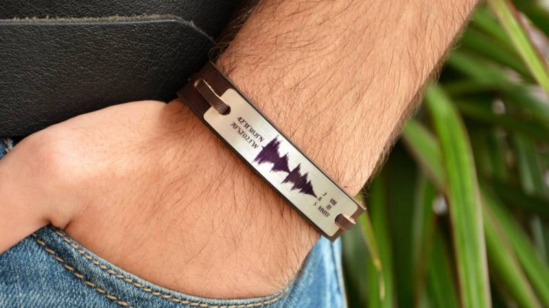 Soundwave Custom Herren Armband, Spotify Code Personalisiert Für Ihn Geschenk, Koordinaten Armband Männer, Geschenkideen Freund Schmuck Geschenk von PukkaMen