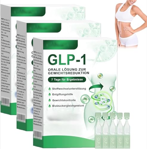 GLP-1 Orale Lósung, GLP-1 Orale Flüssigkeit, GLP-1 Tropfen, Peptid Komplex Serum, Natürliche Pflanzlichen Extrakten, für Frauen & Männer (3PCS) von Pukmqu