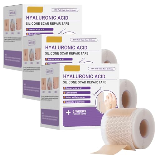 Bostore Hyaluronsäure Nano Mikronadel Reparaturband für Narben, Bostore Silikon Narbenband, Bostore Nano Mikronadelpflaster, Langlebiges Mikronadelpflaster für Männer und Frauen (3PCS) von Pukmqu