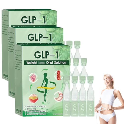 Keyessuk GLP-1 Tropfen, Keyessuk GLP-1 Orale Lösung, GLP-1 Ampullenserum, natürlicher Pflanzenextrakt, für Männer und Frauen (3Box) von Pukmqu