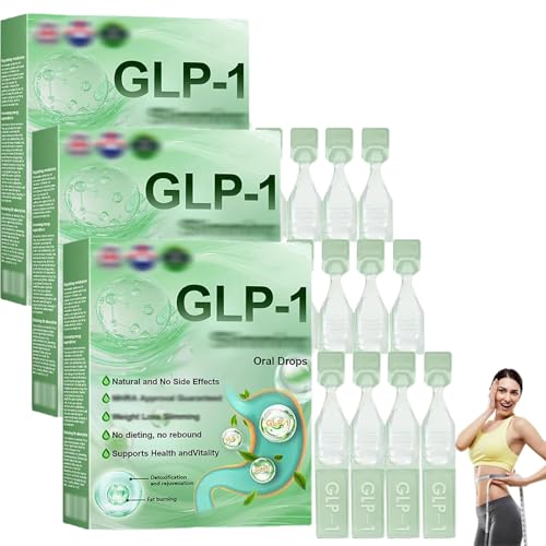 Lercea GLP-1 Orale Lösung, Natürliche Lercea GLP1 Orale Lösung, Lercea GLP-1 Tropfen, Professioneller GLP 1 Tropfen, mit Moringa-Extrakten für Frauen & Männer (3PCS) von Pukmqu