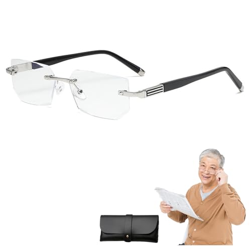 Pukmqu Mag Vision Glasses, Mag Vision Eye Glasses, 𝐌𝐚𝐠 𝐕𝐢𝐬𝐢𝐨𝐧 𝐆𝐥𝐚𝐬𝐬𝐞𝐬 for Women Men, Vision Glasses as Seen on TV (Silver,350) von Pukmqu