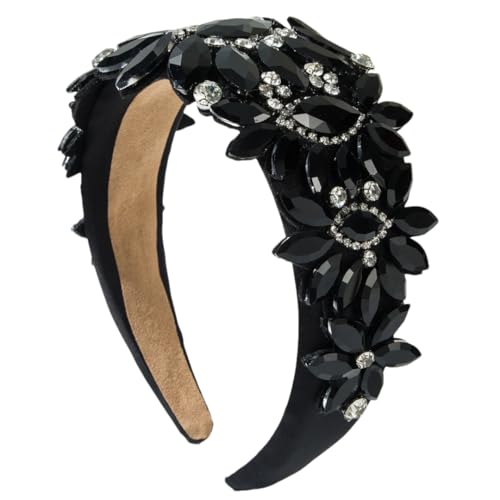 Damen Strass Haarband Haarschmuck Kristall Stirnband Haarband Hoop Mode Haarschmuck Schwarz von Pulcykp