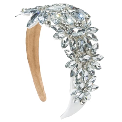 Damen Strass Haarband Haarschmuck Kristall Stirnband Haarband Hoop Mode Haarschmuck Weiß von Pulcykp