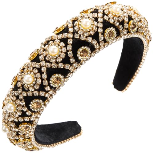 Fg346-Gold Damen-Haarband mit Perlenverzierung, Strass-Stirnband, legere Kopfbedeckung, Haarschmuck Fg346-Gold Damen-Haarband mit Perlenverzierung, Strass-Stirnband, legere Kopfbedeckung, Haarschmuck von Pulcykp