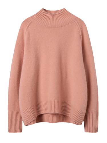 Wolle Mock Neck Pullover Frauen Herbst Winter Solide Lose Weich Warm Pendler Strick, Pnnrk, One size von Pulcykp
