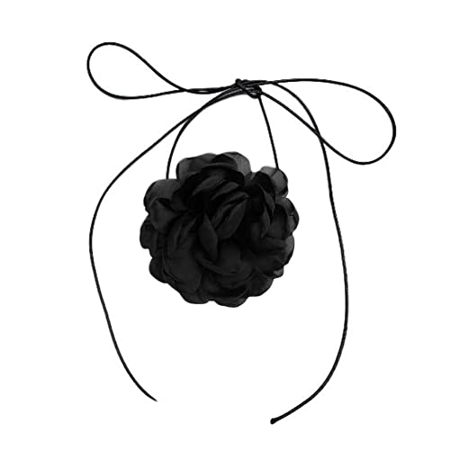 Puleyun Vintage Französisch Große Blume Halsband Choker Halskette Halsband Halskette für Frauen Mädchen Hochzeit Party Schmuck Geschenke, Seide, Kein Edelstein von Puleyun