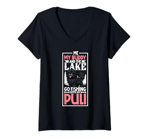 Damen Angeln und Puli T-Shirt mit V-Ausschnitt Damen Angeln und Puli T-Shirt mit V-Ausschnitt von Puli Designs
