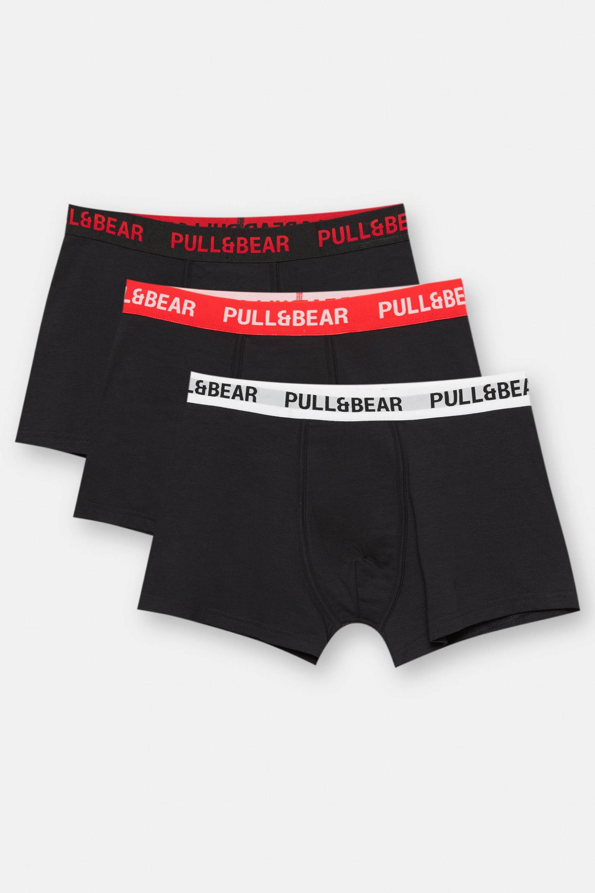3er-Pack Boxershorts Mit Logo In Rot von Pull&Bear