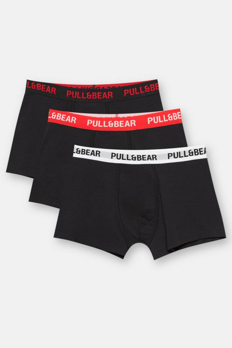 3er-Pack Boxershorts Mit Logo In Rot von Pull&Bear