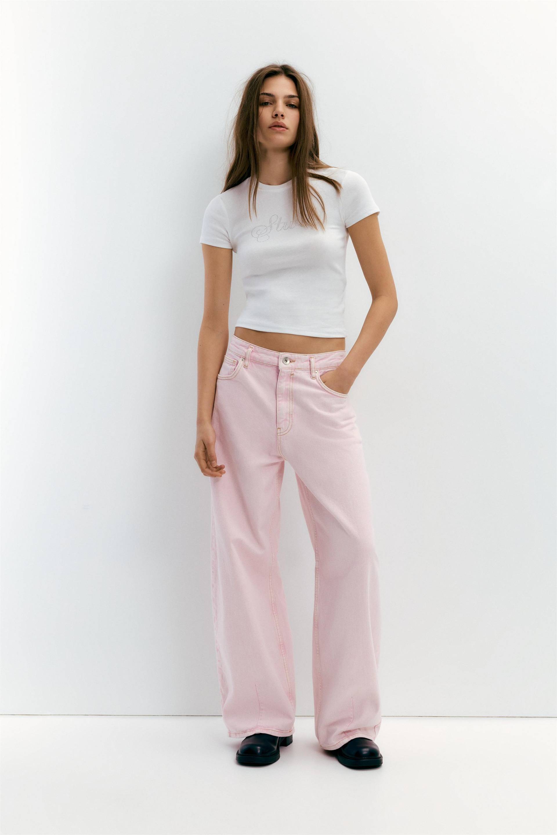 Baggy Balloon Jeans In Rosa von Pull&Bear