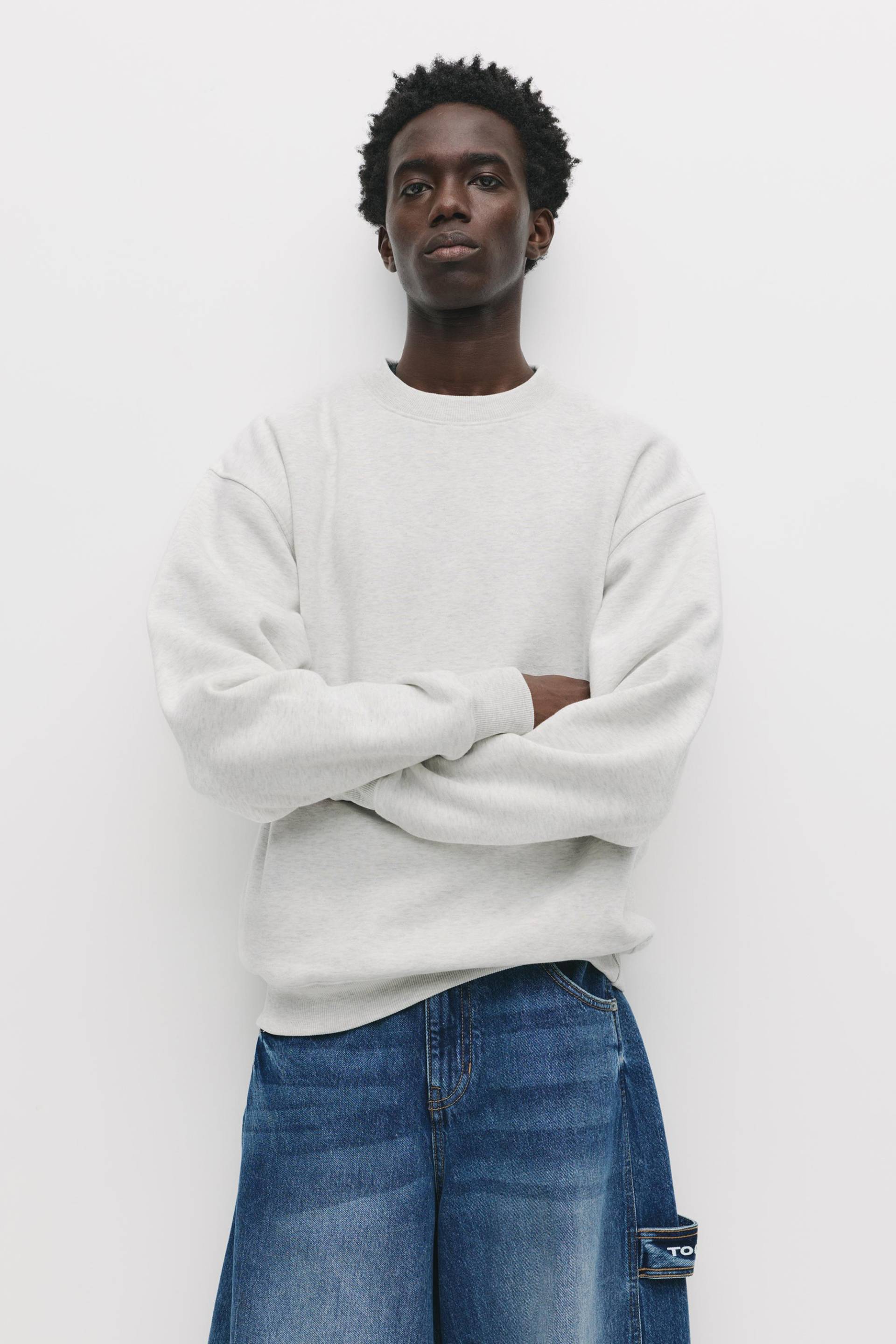 Basic Sweatshirt Mit Rundausschnitt von Pull&Bear