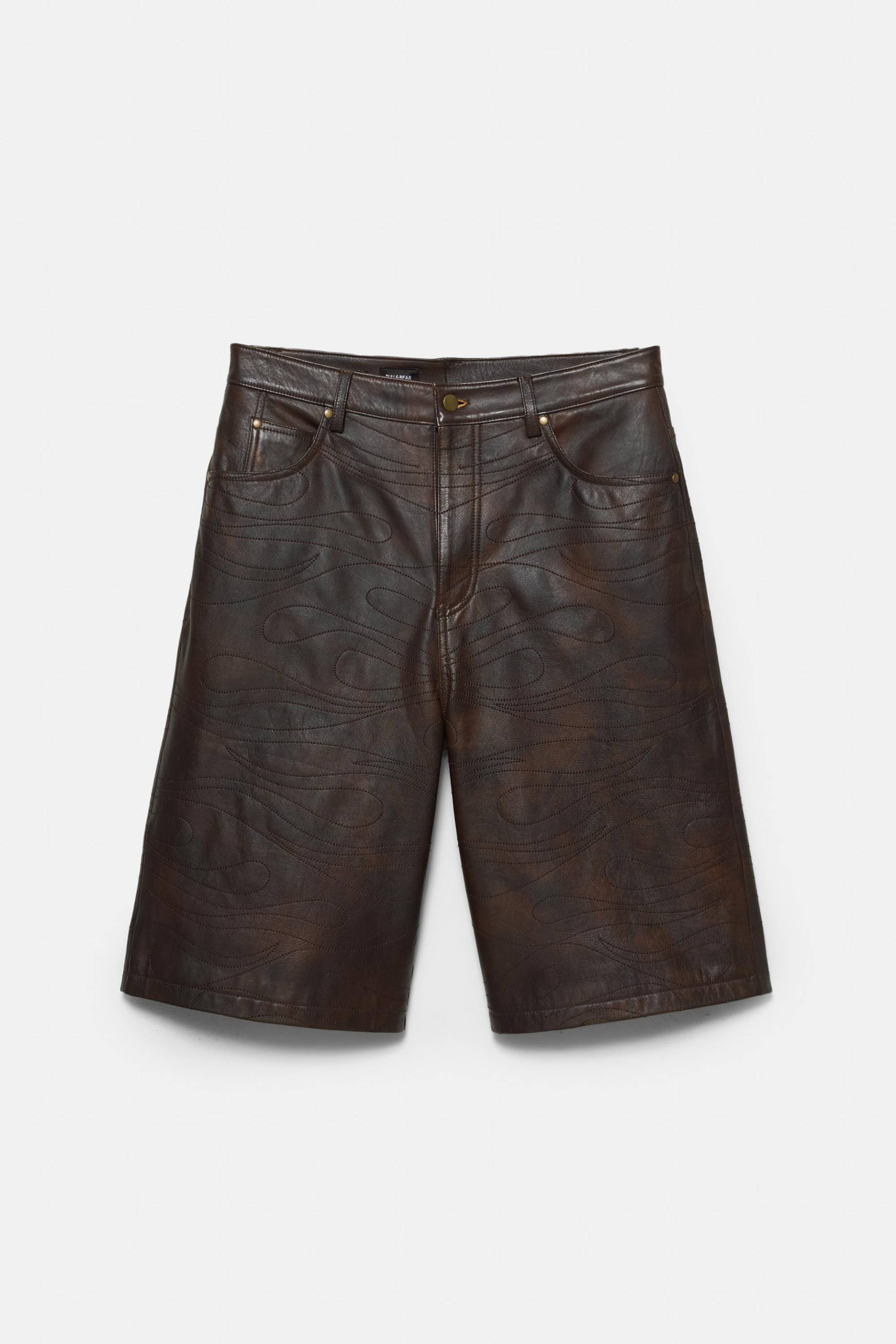 Bermudashorts Aus Leder Stwd By Pleasures von Pull&Bear