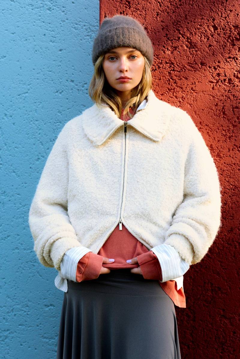 Bouclé-Cardigan Mit Reißverschluss von Pull&Bear